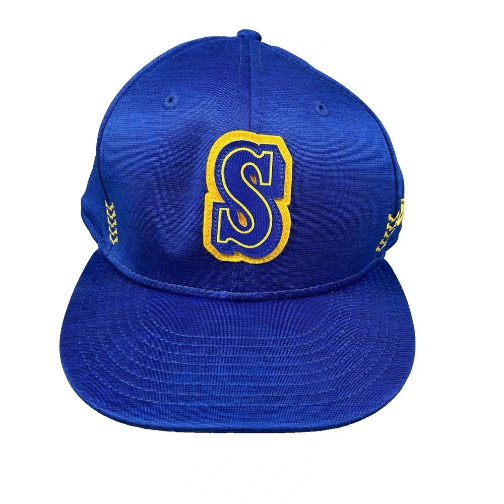 Seattle Mariners New Era 59Fifty Heathered Blue Cooperstown Hat Cap Fitted 7-1/2